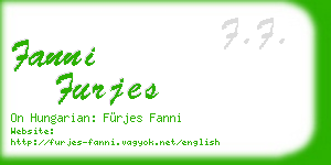 fanni furjes business card