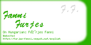 fanni furjes business card